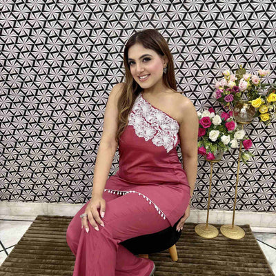 One shoulder designer coord set