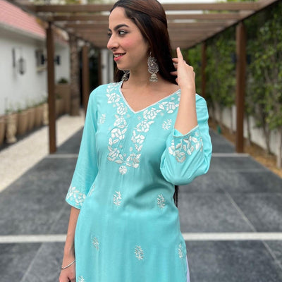 Sea Green Kurti Set