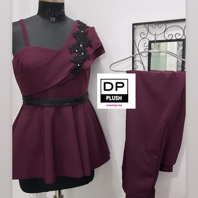 Peplum Coord Set With Belt