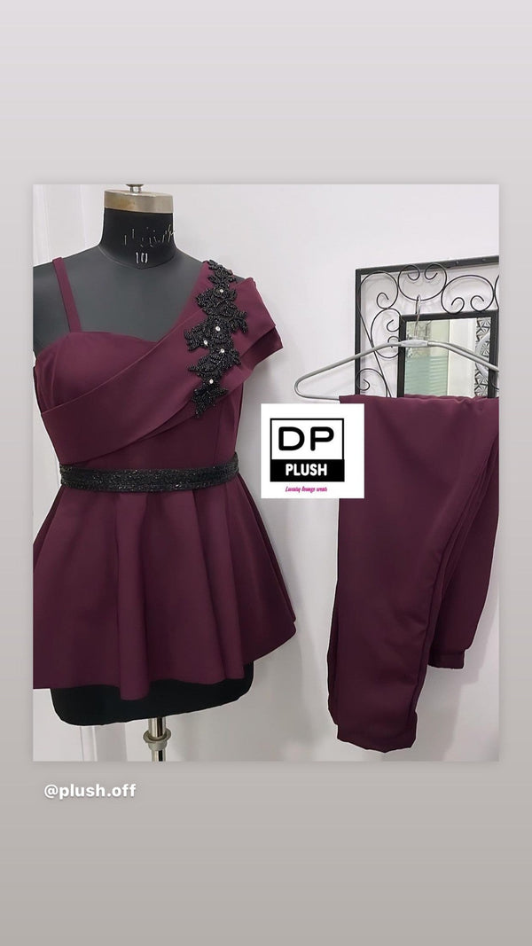 Peplum Coord Set With Belt