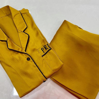 Mustard Nightsuits With Name Customisation