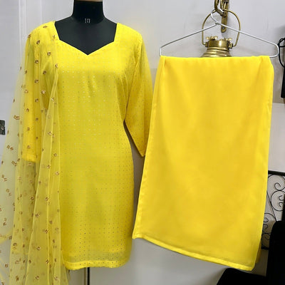Mukaish Work Suit Set With Sharara