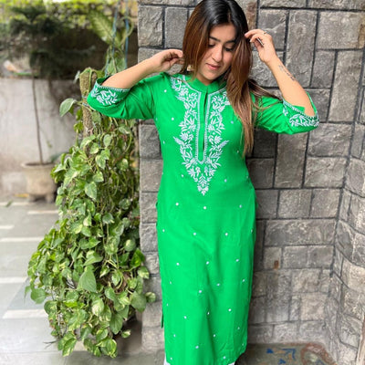 Parrot Green Kurtii Set