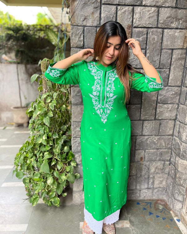 Parrot Green Kurtii Set