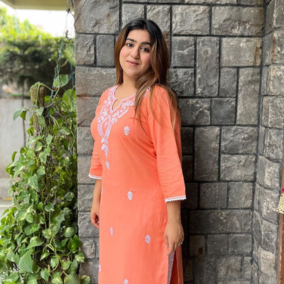 Orange Kurti Set