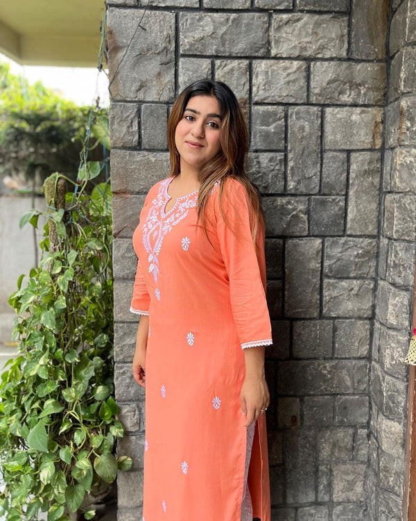 Orange Kurti Set