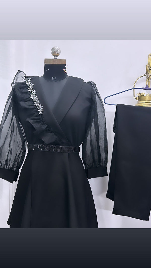 Peplum Coord Set With Stone Work