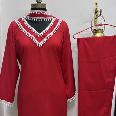 Red Pearl Coord Set