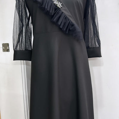 Ruffle Dress With Stone Work